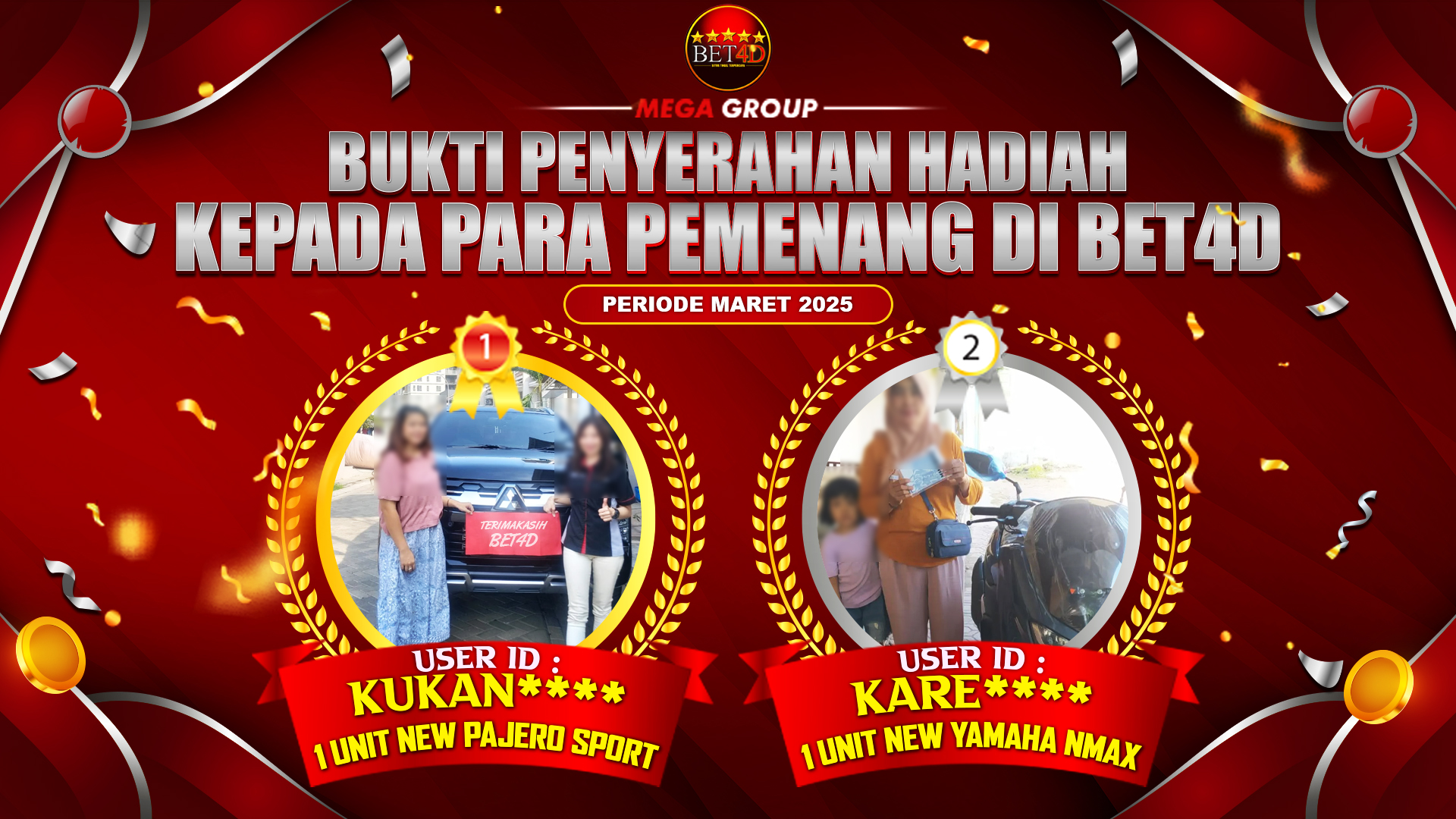 Selamat Kepada Member Setia BET4D Sudah Memenangkan Satu Unit Mobil Pajero Sport