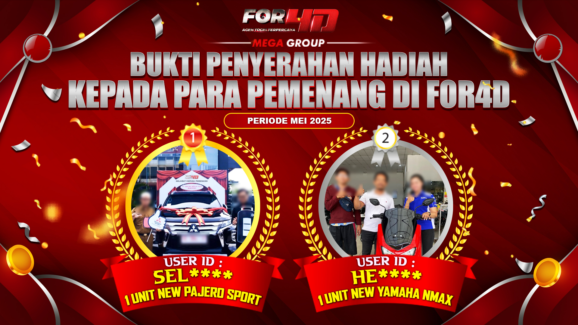 Selamat Kepada Member Setia FOR4D Sudah Memenangkan Satu Unit Mobil Pajero Sport